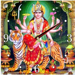 Glass Clock Durga